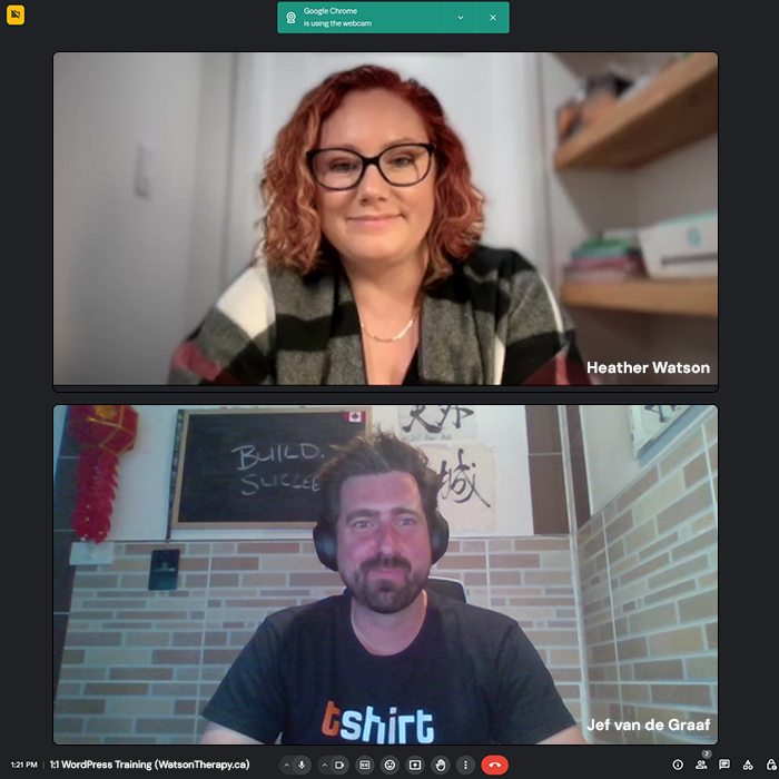 wordpress training with local therapist