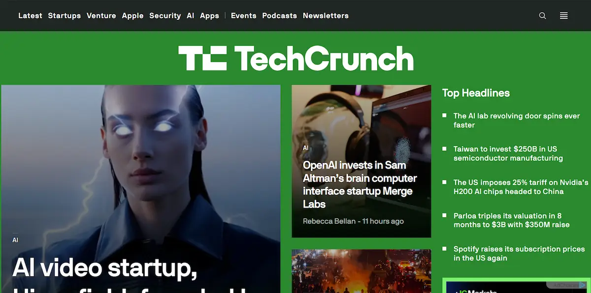 TechCrunch — TechCrunch technology news site powered by WordPress
