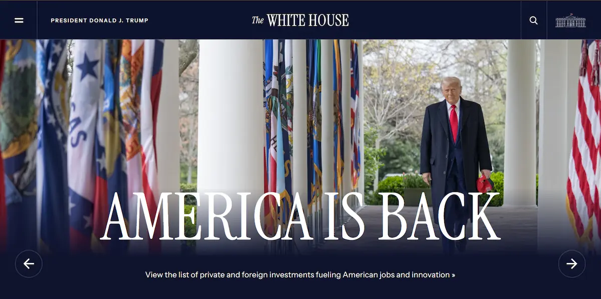 The White House — The White House official website running WordPress